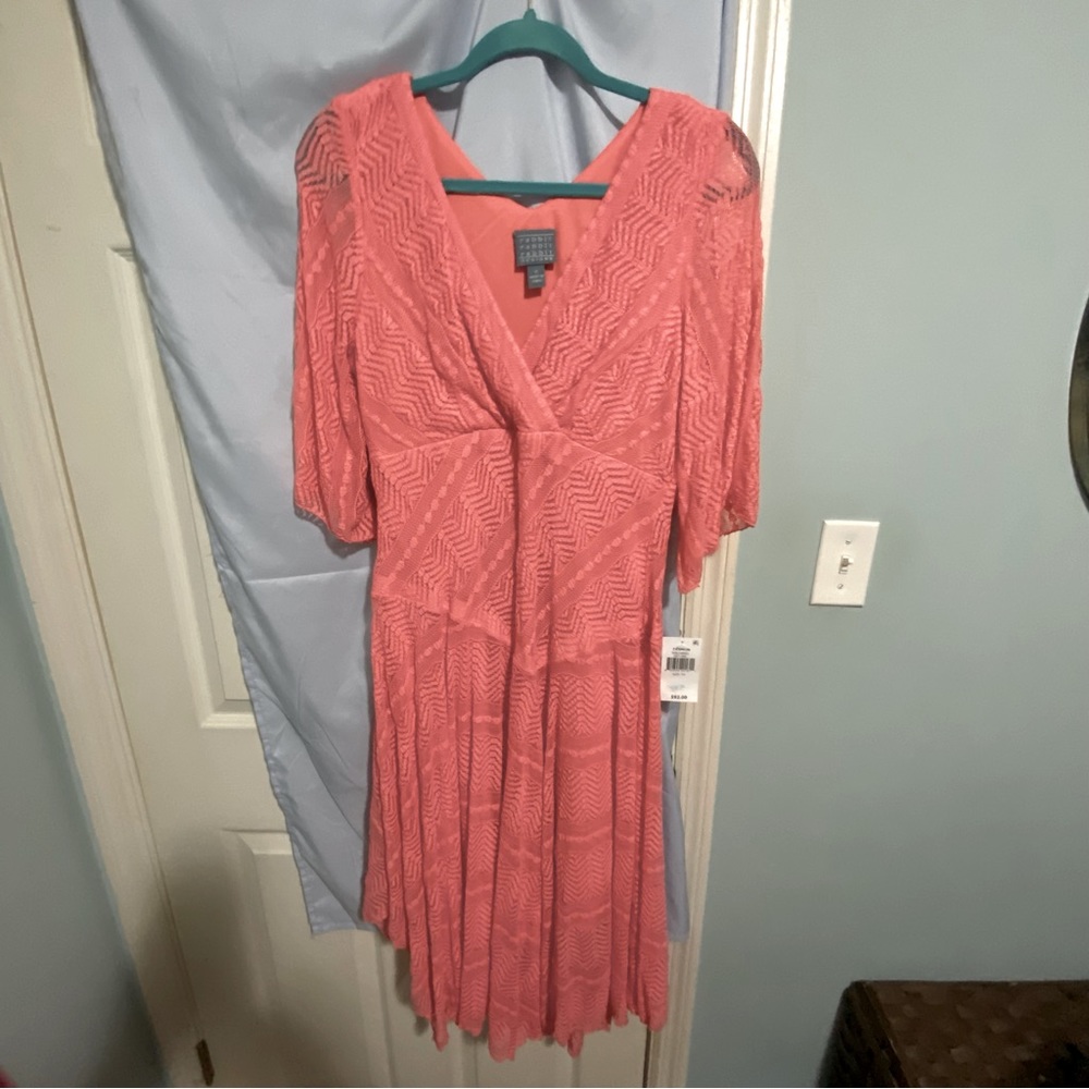 Rabbit Rabbit Rabbit Designs size 10 fully lined lacy Coral color dress NWT